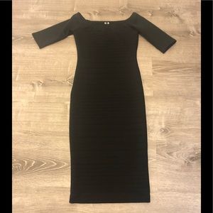 Black Off The Shoulder Midi Dress